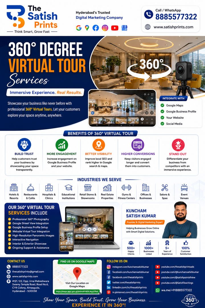 360 Degree Virtual Tour Services in Hyderabad | The Satish Prints