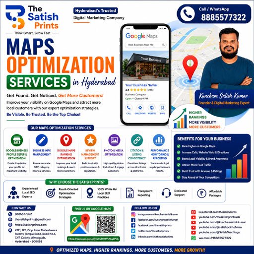 Maps Optimization Services in Hyderabad | Google Maps Expert | The Satish Prints