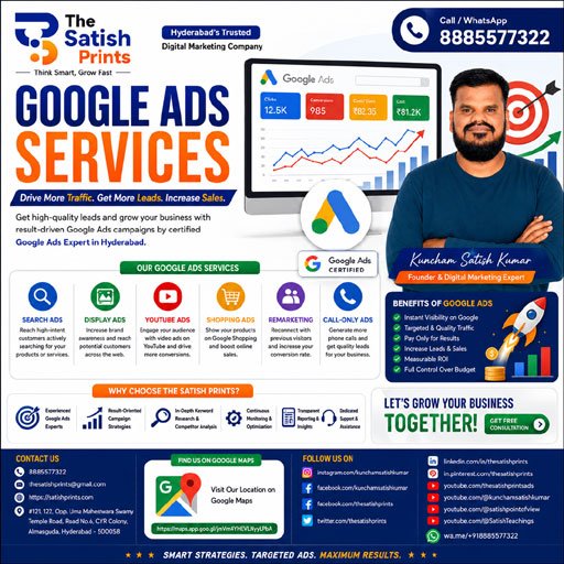 Google Ads Services in Hyderabad | Google Ads Expert | The Satish Prints