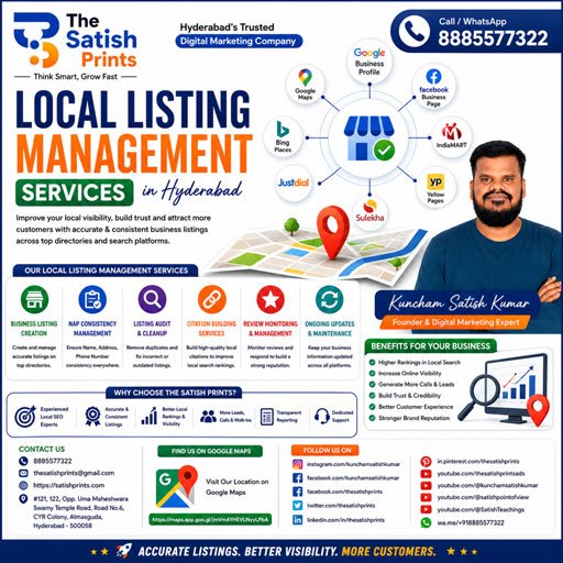 Local Listing Management Services in Hyderabad | The Satish Prints
